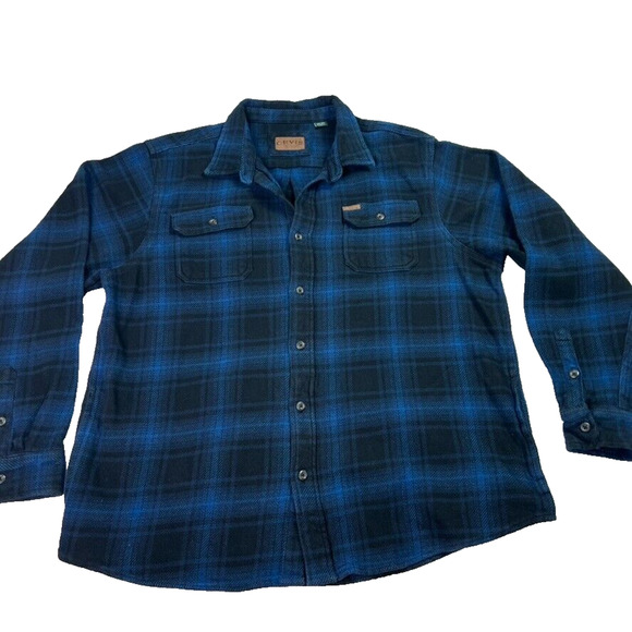 Orvis Shirt Jacket Mens XXL Plaid Heavyweight Flannel Adult Hand Pockets - Picture 2 of 10